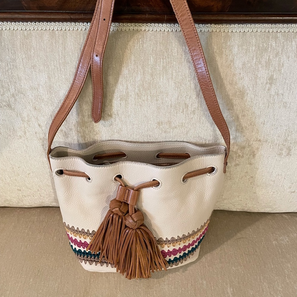 The Sak crocheted leather shoulder purse